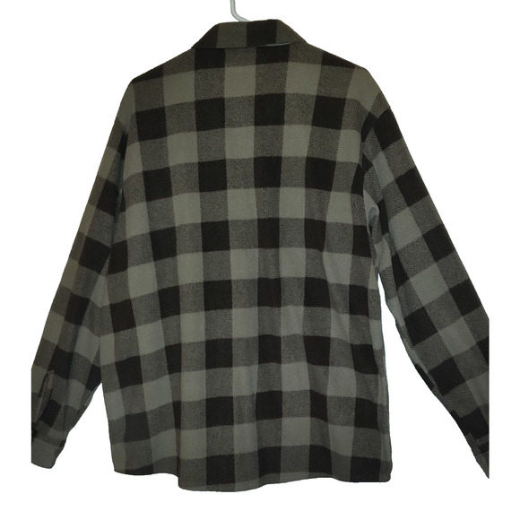 Wrangler Plaid Shirt Shacket Jacket BROWNS Fleece Unlined Men's Large L ButtonUp - Picture 7 of 14